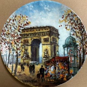 Limoges France Porcelain Plate Louis Dali” L Arc de Triomphe “ Limited Edition